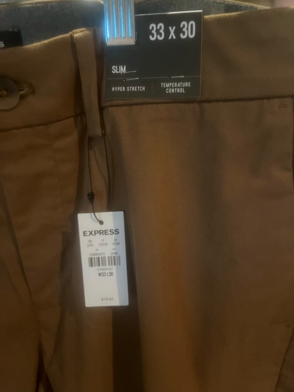 Express Slim Fit Tan/Brown Stretch Chinos